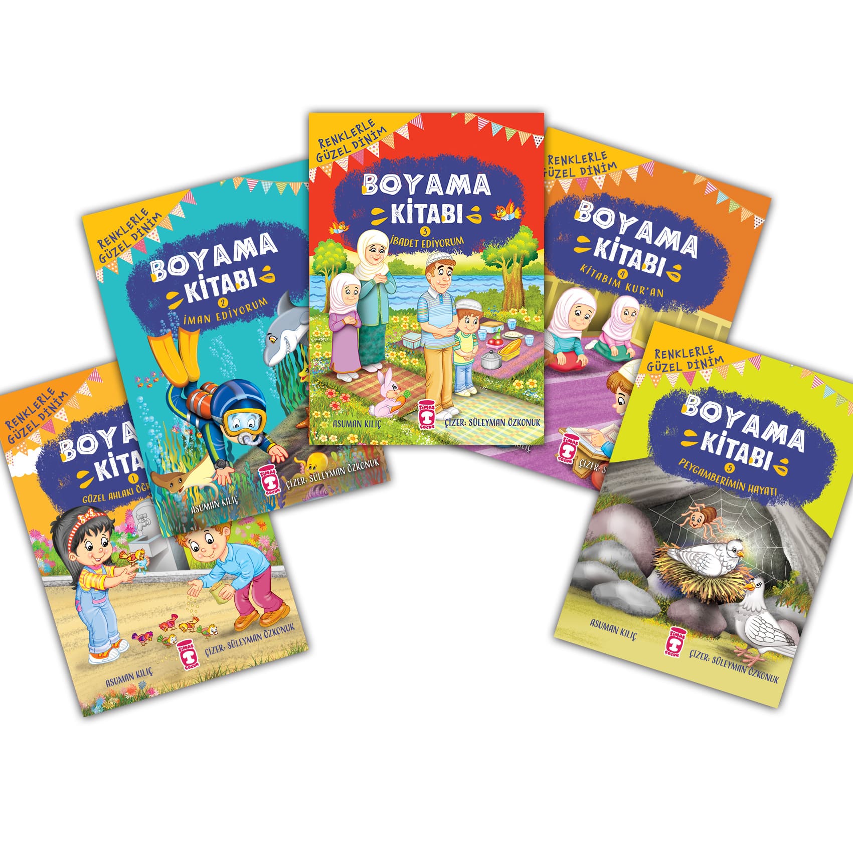 Renklerle Güzel Dinim Boyama Kitabı Set (5 Kitap) 1