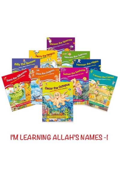 Allah'ın İsimlerini Öğreniyorum 1 - I'm Learning Allah's Names 1 - Set (İngilizce - 10 Kitap)