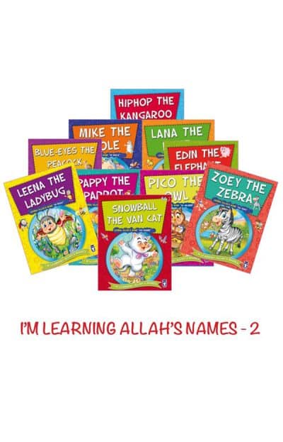 Allah'ın İsimlerini Öğreniyorum 2 - I'm Learning Allah's Names 2 - Set (İngilizce - 10 Kitap)